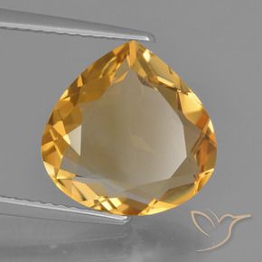 4.19克拉天然黄水晶，梨形，VVS-VS