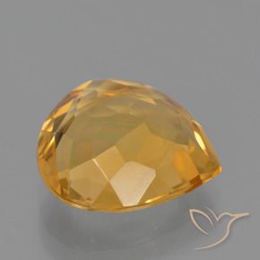 4.19克拉天然黄水晶，梨形，VVS-VS