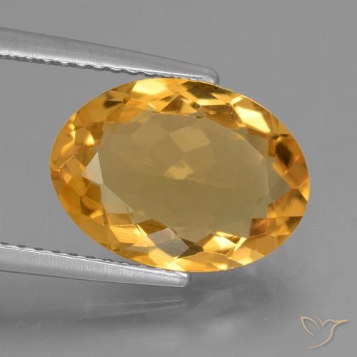 3.77ct 天然 中浅橙金 黄水晶, 椭圆形, VVS-VS