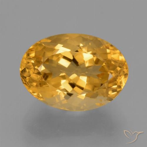 4.93ct 天然 橙金 黄水晶, 椭圆形, VVS-VS