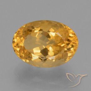 4.93克拉天然黄水晶，椭圆形，VVS-VS
