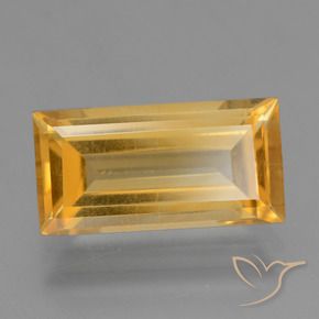 4.25克拉天然黄水晶，狭长方形，VS