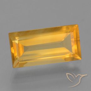 3.92克拉天然黄水晶，狭长方形，VS