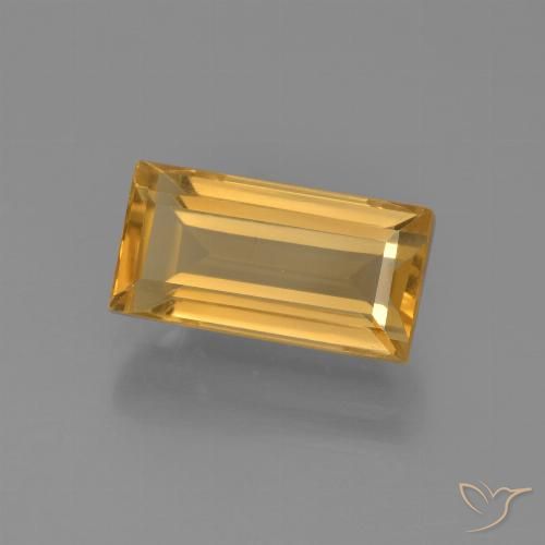 3.28克拉天然黄水晶，狭长方形，VVS-VS