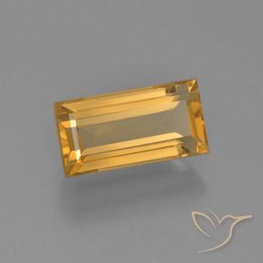 3.28克拉天然黄水晶，狭长方形，VVS-VS