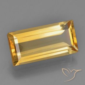 3.80克拉天然黄水晶，狭长方形，VS