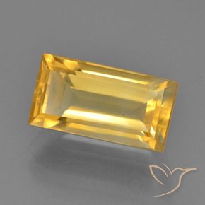 3.68克拉天然黄水晶，狭长方形，VS