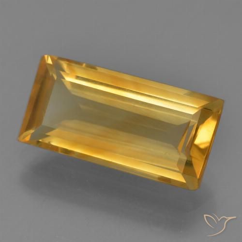 3.83ct 天然 深金橙色 黄水晶, 狭长方形, VVS-VS