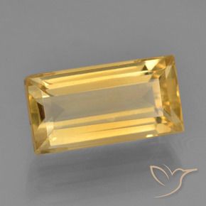 3.39克拉天然黄水晶，狭长方形，VS