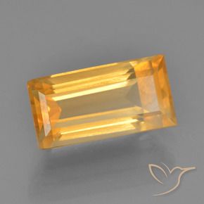 2.76克拉天然黄水晶，狭长方形，VS