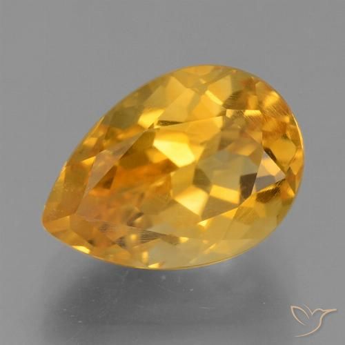 2.76ct 天然 深橙色-金色 黄水晶, 梨形, VS