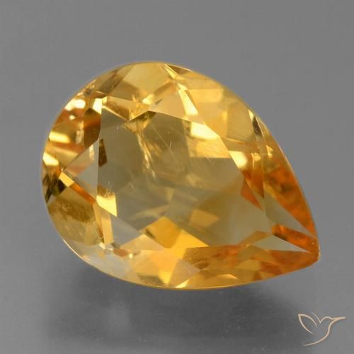 2.58ct 天然 深橙色-金色 黄水晶, 梨形, VS-SI