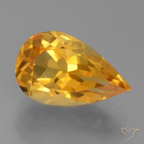 3.21ct 天然 深橙金 黄水晶, 梨形, VVS-VS