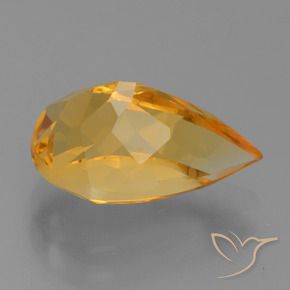 3.21克拉天然黄水晶，梨形，VVS-VS