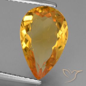 2.95克拉天然黄水晶，梨形，VVS-VS