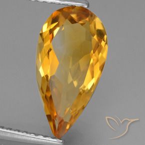 2.62克拉天然黄水晶，梨形，VVS-VS