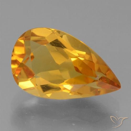 2.22ct 天然 深橙金 黄水晶, 梨形, VS