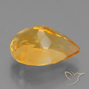 3.74克拉天然黄水晶，梨形，VVS-VS