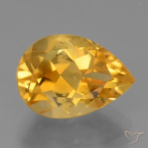 4.01ct 天然 深橙色-金色 黄水晶, 梨形, VS