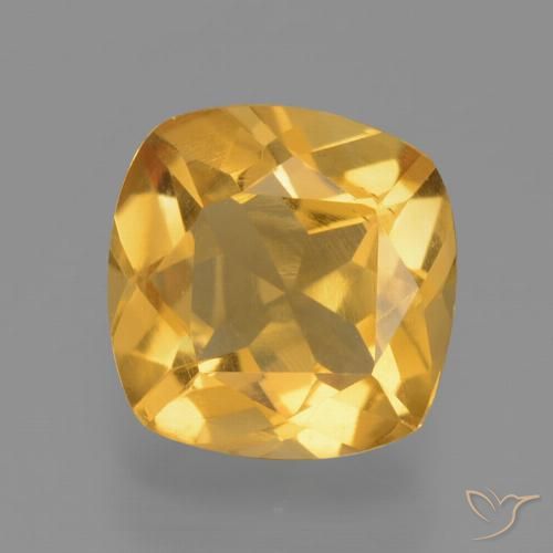 1.75ct 天然 深金橙色 黄水晶, 软垫, VS