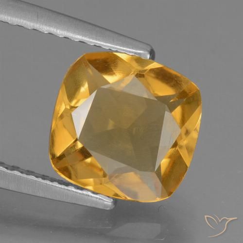 1.53ct 天然 深金橙色 黄水晶, 软垫, VS