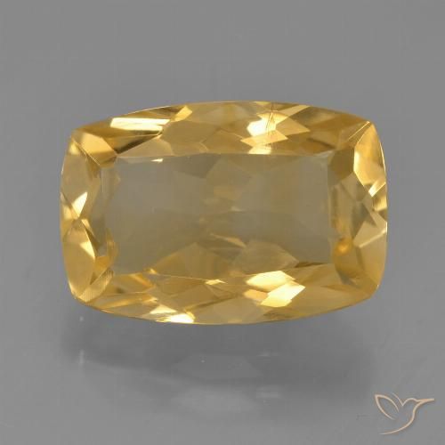 4.58ct 天然 中深金色 黄水晶, 软垫, VS
