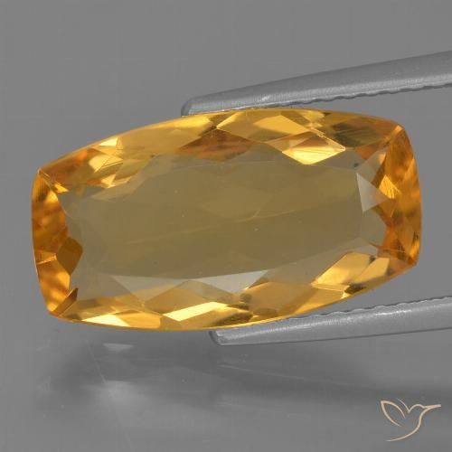 3.94ct 天然 深橙色-金色 黄水晶, 软垫, VVS-VS