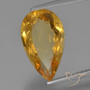 3.51克拉天然黄水晶，梨形，VVS-VS