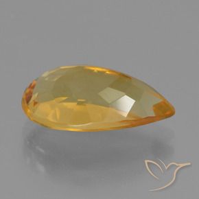 3.51克拉天然黄水晶，梨形，VVS-VS