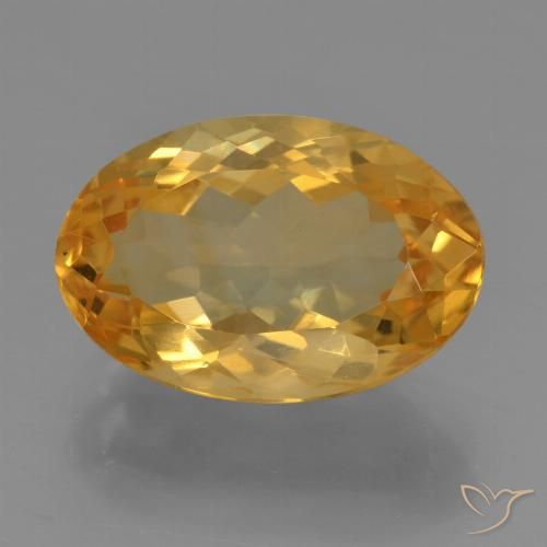 4.65ct 天然 中深金色 黄水晶, 椭圆形, VVS-VS