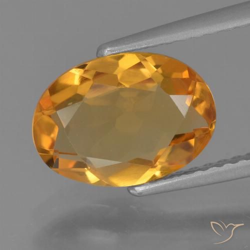 1.92ct 天然 深橙色 黄水晶, 椭圆形, VVS-VS