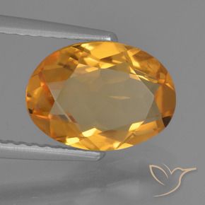 1.92克拉天然黄水晶，椭圆形，VVS-VS