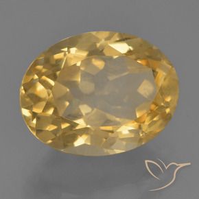 3.58克拉天然黄水晶，椭圆形，VVS-VS