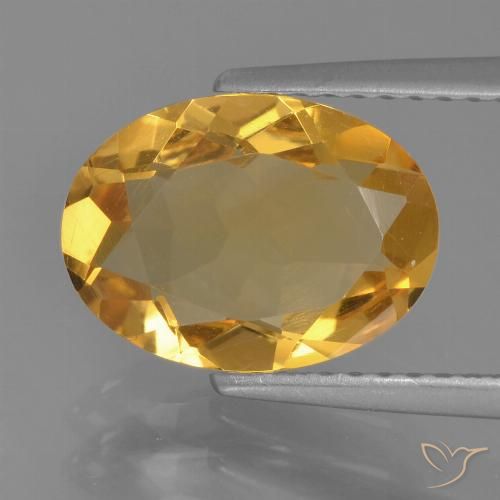 2.12ct 天然 中深金色 黄水晶, 椭圆形, VVS-VS