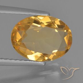 2.12克拉天然黄水晶，椭圆形，VVS-VS