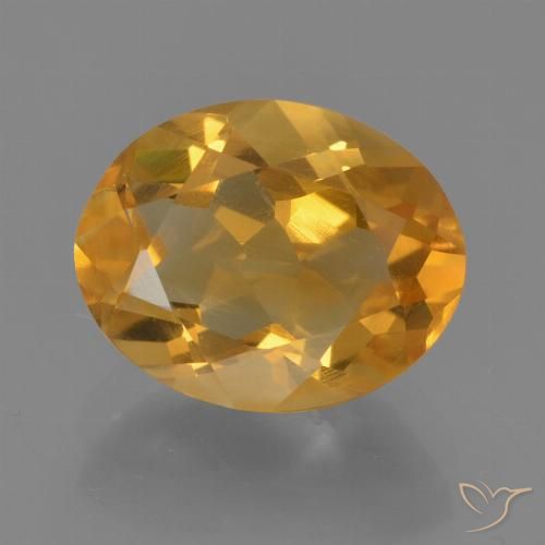 2.56ct 天然 深橙色-金色 黄水晶, 椭圆形, VVS-VS