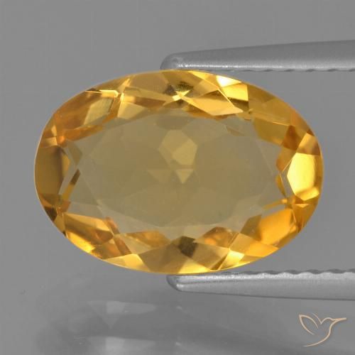 2.60ct 天然 深橙色-金色 黄水晶, 椭圆形, VVS-VS