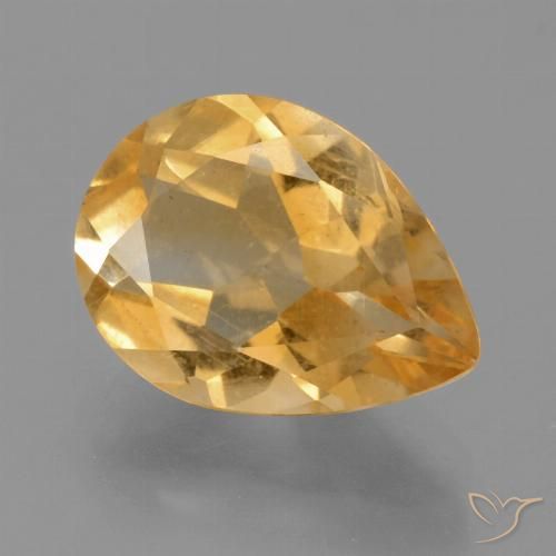 2.99ct 天然 中浅橙金 黄水晶, 梨形, VS