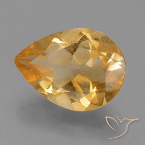 2.99克拉天然黄水晶，梨形，VS