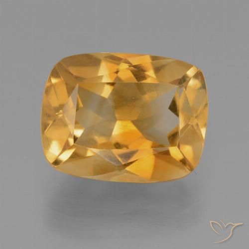 3.12ct 天然 深金橙色 黄水晶, 软垫, VS