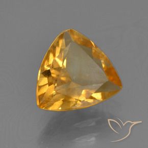 1.38克拉天然黄水晶，胖三角形，VS