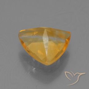 1.38克拉天然黄水晶，胖三角形，VS