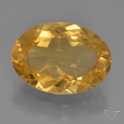 3.95ct 天然 深金色 黄水晶, 椭圆形, VS