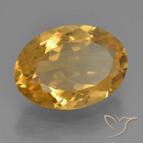 3.95克拉天然黄水晶，椭圆形，VS