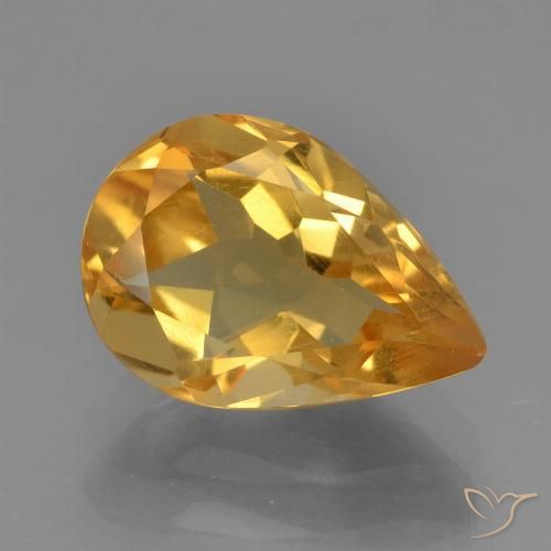 2.17ct 天然 中浅橙金 黄水晶, 梨形, VS