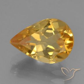 2.17克拉天然黄水晶，梨形，VS