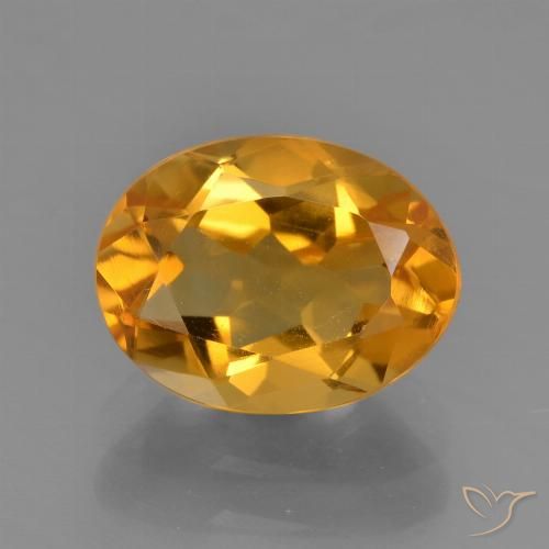 1.97ct 天然 深橙金 黄水晶, 椭圆形, VS