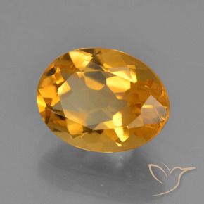 1.97克拉天然黄水晶，椭圆形，VS
