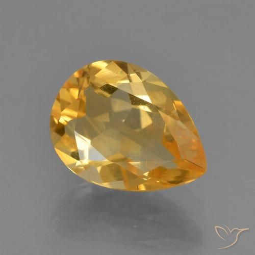1.49ct 天然 深金橙色 黄水晶, 梨形, VS