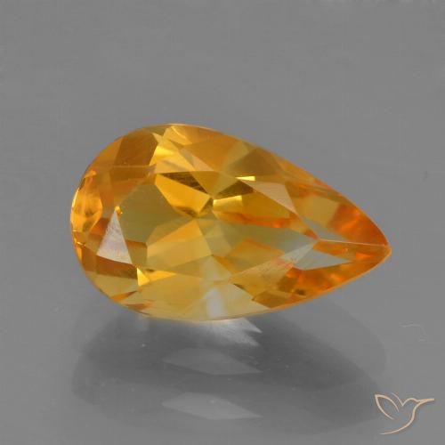 1.66ct 天然 深橙色 黄水晶, 梨形, VVS-VS